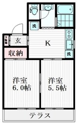 大谷口コーポAの物件間取画像